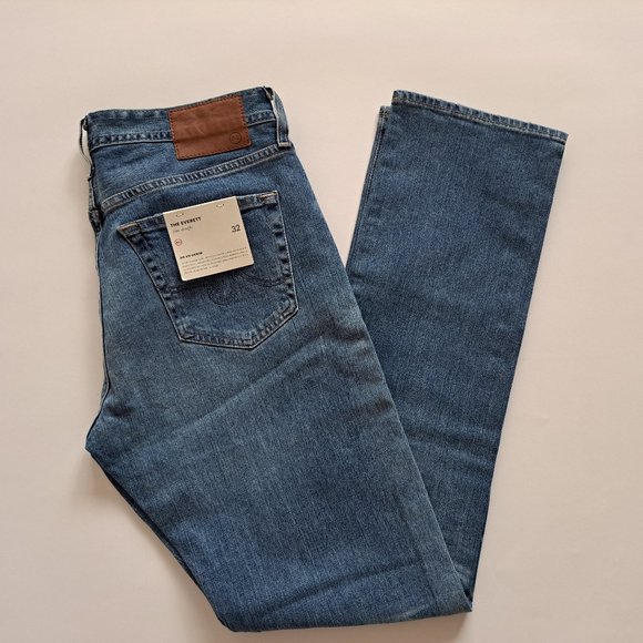 New Men AG Adriano Goldschmied Denim Everett Slim Straight Blue